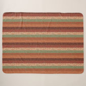 Boho Leaf Pattern Rustikale Wohngestaltung Sherpadecke (Vorderseite (Horizontal))