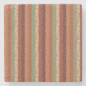Boho Leaf Pattern Rustikale Wohngestaltung Steinuntersetzer (Vorderseite)