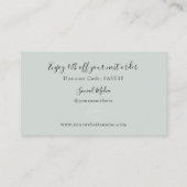 Boho Leaf Sage Green dankt Ihnen für Ihre Bestellu Visitenkarte (Rückseite)