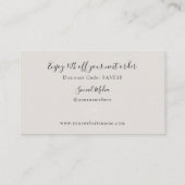 Boho Leaf Taupe danke Ihnen für Ihre Bestellung Visitenkarte (Rückseite)