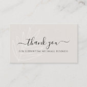 Boho Leaf Taupe danke Ihnen für Ihre Bestellung Visitenkarte (Vorderseite)