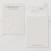 Boho Leaf Taupe Earring Juwelier Display Visitenkarte (Vorne/Hinten)