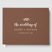 Boho Leaf Wedding Guest Book Gästebuch (Vorderseite)