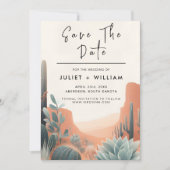 Boho Leaf Wüste Cacti Succulent Wedding Save The Date (Vorderseite)