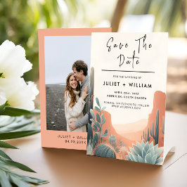 Boho Leaf Wüste Cacti Succulent Wedding Save The Date