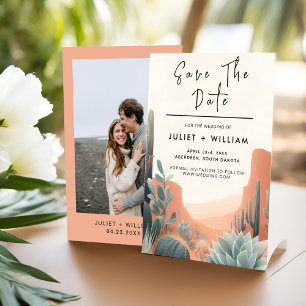 Boho Leaf Wüste Cacti Succulent Wedding Save The Date