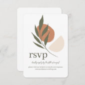 Boho Leafy Response UAWG Wedding Site Card RSVP Karte (Vorne/Hinten)