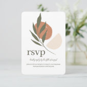 Boho Leafy Response UAWG Wedding Site Card RSVP Karte (Stehend Vorderseite)