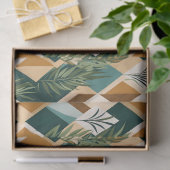 Boho Leaves and Geometric Shapes Seidenpapier (Geschenk)