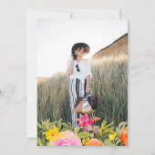 Boho lebendige Gartenanlage Aquarell Blume Abschlu Einladung (Rückseite)