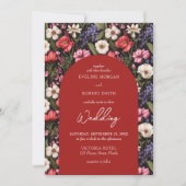 Boho lebhafte, farbenfrohe wilde Blume Einladung (Vorderseite)