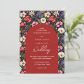 Boho lebhafte, farbenfrohe wilde Blume Einladung (Stehend Vorderseite)