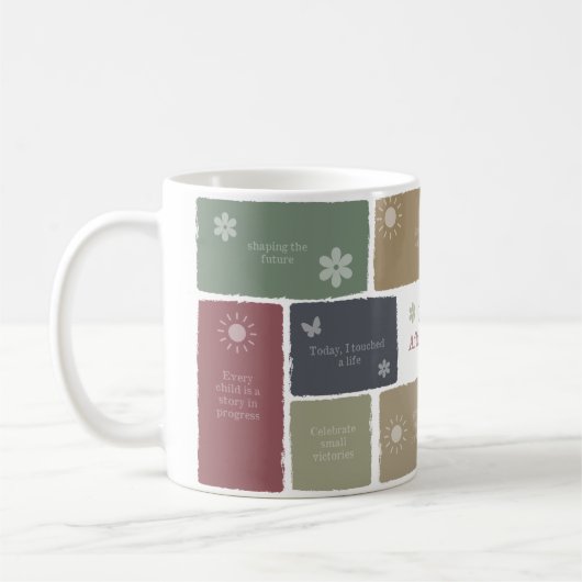 Boho Lehrer Geschenk mit Affirmations und Scrapboo Kaffeetasse (Links)