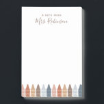 Boho Lehrer Wertschätzung Crayon Nachhinweise Post-it Klebezettel<br><div class="desc">Überraschen Sie den Lehrer in Ihrem Leben oder in Ihrer Leckerei selbst (wenn Sie Lehrer sind),  um diese lustigen Post-it-Noten,  mit Stiften in einer warmen und neutralen boho Farbpalette! Personalisieren Sie den Text mit einem Namen,  oder passen Sie ihn an,  um eine Aufgabenliste oder einfache Notizen zu erstellen usw.</div>