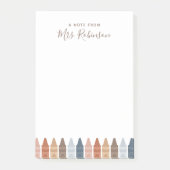 Boho Lehrer Wertschätzung Crayon Nachhinweise Post-it Klebezettel (Vorderseite)