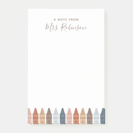Boho Lehrer Wertschätzung Crayon Nachhinweise Post-it Klebezettel (Vorderseite)