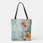 Boho-Leichter Tropischer Blumen-Tragetasche Tasche (Rückseite)