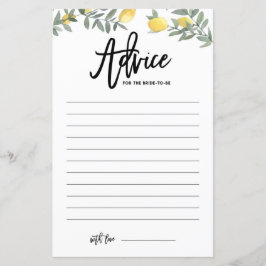 Boho Lemon Advice für die Bride Brautparty Card