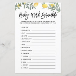 Boho Lemon Baby Word Scramble Baby Showspiel