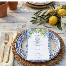 Boho Lemon Blue Mediterrane Kachel Italienische Ho Menükarte
