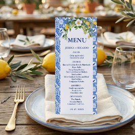 Boho Lemon Blue Mediterrane Kachel Italienische Ho Menükarte