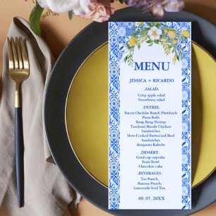 Boho Lemon Blue Mediterrane Kachel Italienische Ho Menükarte