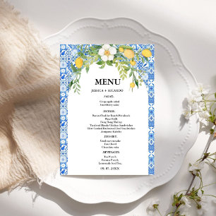 Boho Lemon Blue Mediterrane Kachel Italienische Ho Menükarte