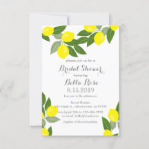 Boho Lemon Bridal Shower Einladungen