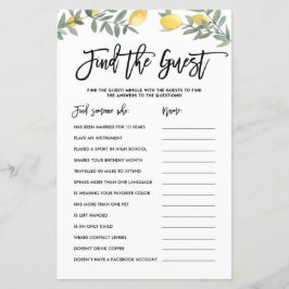 Boho Lemon Finden Sie das Gästebuchspiel