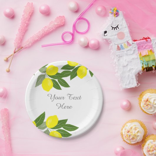 Boho Lemon Party Decorpapierplatte Pappteller (Party)