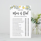 Boho Lemon rät, wer Mama oder Vater Baby Duschspie (Stehend Vorderseite)