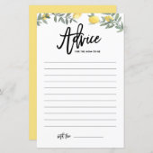 Boho Lemon Ratschlag für die Mama, Baby Shower zu (Vorne/Hinten)