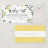 Boho Lemon Wreath Baby Dusche Wunschkarte Visitenkarte (Vorne/Hinten)