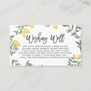Boho Lemon Wreath Baby Dusche Wunschkarte Visitenkarte