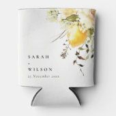 Boho Lemon Yellow Watercolor Floral Wedding Dosenkühler (Vorderseite)