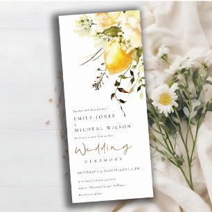 Boho Lemon Yellow Watercolor Floral Wedding Einladung