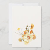 Boho Lemon Yellow Watercolor Floral Wedding Einladung (Rückseite)