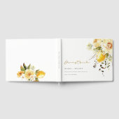 Boho Lemon Yellow Watercolor Floral Wedding Gästebuch (Voll)
