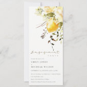 Boho Lemon Yellow Watercolor Verlobung Einladung (Vorderseite)