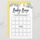 Boho Lemons Babydusche Bingo Game (Vorne/Hinten)