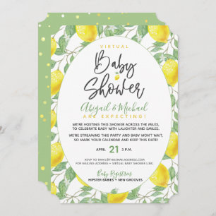 Boho Lemons Gender-Neutral Virtual Baby Shower Einladung