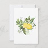Boho Lemons Hochzeit mit floralen Blumen RSVP Karte (Rückseite)