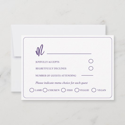 Boho Lemons & Lavender Wedding RSVP (Rückseite)