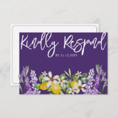 Boho Lemons & Lavender Wedding RSVP (Vorne/Hinten)