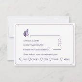 Boho Lemons & Lavender Wedding RSVP Karte (Rückseite)