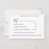 Boho Lemons & Lavender Wedding RSVP Karte (Rückseite)