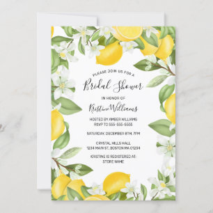 Boho Lemons Wasserfarben Floral Brautparty Invita Einladung