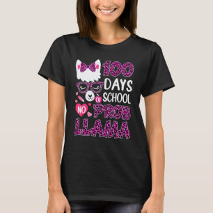 Boho Leopard 100 Tage Schule Kein Prob Llama Lehre T-Shirt