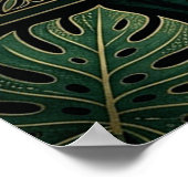 Boho Leopard Botanical Poster | Gold Line Art (Ecke)