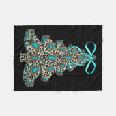 Boho Leopard Christmas Tree Cheetah Print Coquette Fleecedecke (Vorderseite (Horizontal))